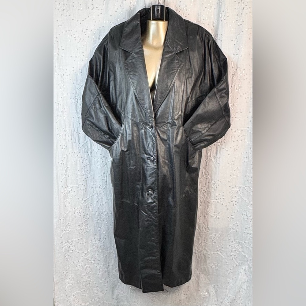 Vintage Early 90s Genuine Leather Trench Coat Oversized Fit Size M-XL